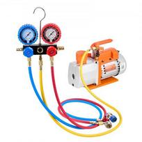 Vakuuminis siurblys ir manometrų rinkinys, 7 CFM dviejų pakopų rotacinis mentinis, HVAC oro kondicionavimas, nuotėkio detektorius