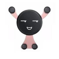 Gravity Car Phone Holder Air Vent Clip Smile Face Mount Mobile Cell Stand GPS Support For IPhone Xiaomi Samsung Universal GPS rožinė