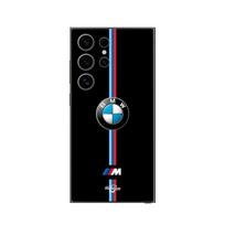Dėklas Samsung Galaxy S24 Ultra su BMW M spalvos logotipu juoda