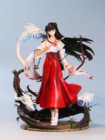 Inuyasha Kikyo Fenixo versija. Anime veiksmo figūrėlė - Stovima poza Scena Darbalaukio dekoracija Kolekcionuojamas modelis Dovana anime gerbėjams balta