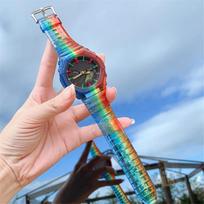 Dervos dirželis su dėklu Casio G-Shock GA-2100 vyrams ir moterims, keičiamas TPU guminis, skaidrus gradiento dirželis, laikrodžio priedai GA-2100
