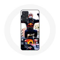 Coque pour Samsung Galaxy A32 5G Formule 1 Max Verstappen Pilote automobile F1 noir rouge et jaune juoda