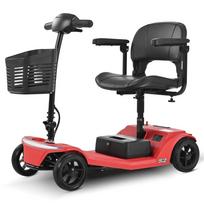 Sweetrich S2 electric mobility scooter, 250W motor, 24V 12Ah battery, electric scooter for seniors, 6KM/H MAX, 15KM range, weight capacity 136KG. raudona