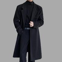 Men's Casual Windbreaker: Korean-Style, Loose-Fit, Over-the-Knee Coat for Autumn and Winter L (for 120-135 lbs) juoda