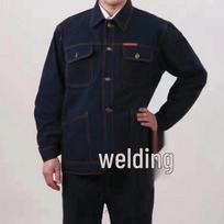 Reflective Thickened Denim Workwear: Wear-Resistant Labor Protection Suit for Mechanics and Construction 170 black