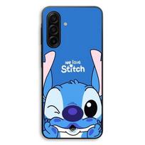 Dėklas Samsung Galaxy A17, siuvinėjimas, mielas, ohana siuvinėjimas, mėlynas priekis, mėlynas priekis, Maniacase juoda