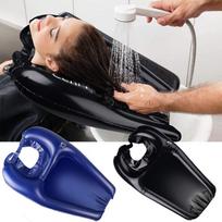Naujas nešiojamas šampūno padėklas pripučiama plaukų plovimo kriauklė, skirta neįgaliems, lovoje gulintiems vaikams, nėščioms moterims, senjorams 1pcs juoda