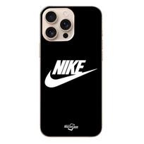 IPhone 16 Pro dėklas - Nike - Baltas logotipas - Minkštas - Juodas - Kasdienė apsauga balta
