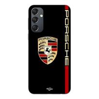Telefono dėklas - MANIACASE - Samsung Galaxy A54 - Silikonas - PORSCHE logotipas - Lankstus juoda