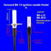 Universalus Uždegimo Adatėlės Zondas Elektrodo Originalus Keraminis Uždegiklis Vanward B8-L12 / B12 / B20X / E5-B02X Dujinės Viryklės Priedams