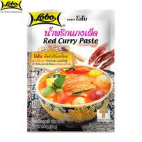 Lobo Raudonojo Kario Pasta, Autentiškas Tailando Karis / Be MSG, Konservantų ar Dirbtinių Dažiklių / Pakanka 2 porcijoms, Tailando Maistas, 50 g 50 g
