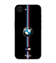 Maniacase dėklas iPhone 16E, su BMW M spalvos logotipu juoda