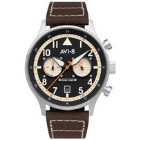 „AVI-8 Hawker Hurricane Carey“ dvigubo laiko „Manston Black Dial Quartz“ AV-4088-01 vyriškas laikrodis juoda