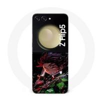 Coque Samsung Galaxy Z Flip5 Demon Slayer Tanjiro Kamado énervé manga anime