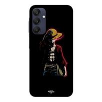 Case For Samsung galaxy A25 One piece manga anime luffy black background Maniacase juoda