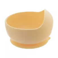 Vaikiška silikoninė lėkštė su siurbtuku 360 ml geltona