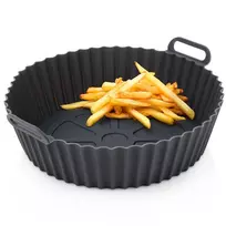 Daugkartinis oro gruzdintuvės įdėklas 20 cm, pilkas silikoninis