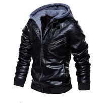 Men's Hooded PU Leather Jacket & Coat Set - Autumn/Winter 2022 L juoda