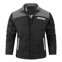 European & American Color Block Cotton Men's Casual Jacket with Pockets, Spring & Autumn Style, European Size 4XL juoda