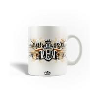 Juventus futbolo klubo logotipas juodas geltonas keramikinis puodelis