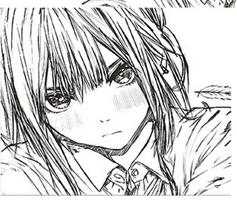 Kuroha Anime Black & White Line Art Desk Mouse Pad & Keyboard Mat