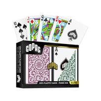 Copag Elite Poker Regular Index 2 plastikinių kortų kaladžių rinkinys (burgundiška ir žalia)