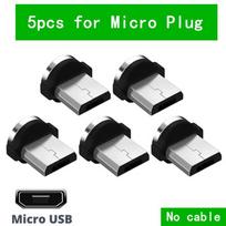 5 vnt. Universalūs magnetiniai antgaliai apvaliam magnetiniam kabeliui Type C Micro USB Magnetiniai atsarginiai dalys Mobiliojo telefono dulkių kištukas Adapteris