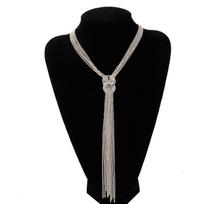 Multi-Layer Tassel Sweater Chain Long Necklace - Women's Retro Fashion Accessory sidabras