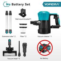 YOFIDRA belaidis 1800W dulkių siurblys 30KPa 1.5L nešiojamas galingas siurbimas buitiniai valymo įrankiai Makita 18V baterijos kaišteliui NO Battety