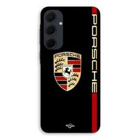 Telefono dėklas - MANIACASE - Samsung Galaxy A55 - Porsche logotipas - Silikonas - Lankstus juoda