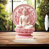 Rožinė Zen Budos statulėlė, Darbalaukio meditacijos dekoras, Dvasinė dovana Zen entuziastams, Įkurtuvėms, Gimtadieniams, Vestuvėms 20cm