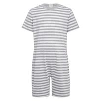 Unisex vaikams specialiųjų poreikių pritaikyti drabužiai Apvalus kaklas Trumpomis rankovėmis Iki šlaunų Anti-Strip nugarėlė Nematomas užtrauktukas Dryžuotas kombinezonas 3-4 Years tamsiai mėlyna spalva