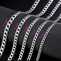 3 mm / 4,5 mm / 5 mm / 5,5 mm / 6 mm / 7 mm vyriškas sidabrinis susukamas jungties grandinės karoliai 18-24 2MM*45CM