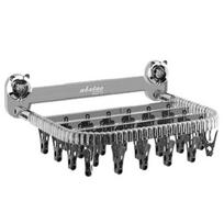 Rotating Suction Cup Drying Rack Wall-mounted Folding Baby Clothes Drying Rack 27 Clips Space Saving Hanging Clothes Rack Towels pilka