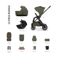 Venicci TILA Olive Universalus vežimėlis 3in1 sulankstomas kartu su lopšiuku