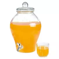 Gėrimų stiklinis dozatorius su kraneliu 6,5 l