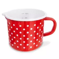 Emaliuotas puodelis su matavimo skale 1,2 l