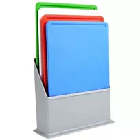 Virtuvės pjaustymo lentelės su stovu 20,5 × 15 cm 4 vnt.