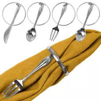Servetėlių žiedai metaliniai sidabriniai 4 cm 4 vnt.