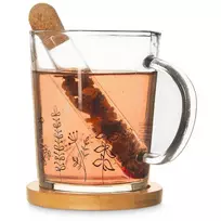 Stiklinis puodelis su sieteliu ir padėkliuku 400 ml