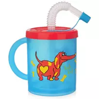 Vaikiškas puodelis su šiaudeliu 260 ml