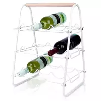 Vyno butelių stovas metalinis baltas 9 vietų 33x29x46 cm