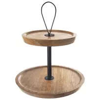 Dviejų lygių medinė lėkštė 30 cm