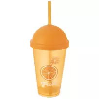 Gertuvė su dangteliu ir šiaudeliu 450 ml