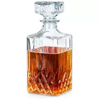 Kvadratinis stiklo dekanteris su kamščiu 900 ml