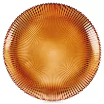 Desertinė lėkštė stiklinė gintarinė 21 cm
