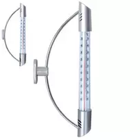 Lauko termometras 24 cm sidabrinis