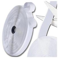 Lipni juosta 5 m Velcro su klijais balta 2,5 cm rinkinys su kabliukais ir kilpa