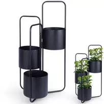 Metalinis vazonas, juoda, 3 lygių, 33 x 24 x 57 cm