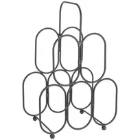 Metalinė vyno lentyna 5 buteliams juoda 27 × 40,5 cm